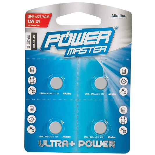 Batterie a bottone al litio LR44 mercurio cadmio piombo 4 pezzi  offerta Power Master