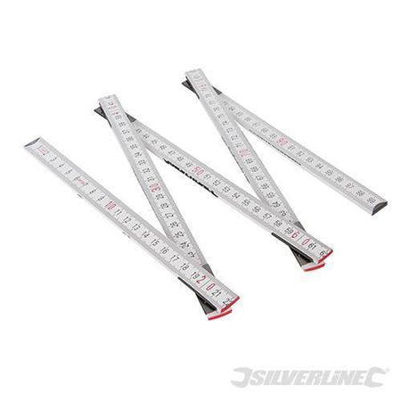 Metro righello misuratore pieghevole in legno duro 1m 2m Silverline Silverline