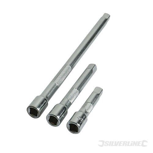 Set 3 prolunghe Silverline per cricchetto da 1/4" in acciaio 50 75 150 mm Prezzo Silverline