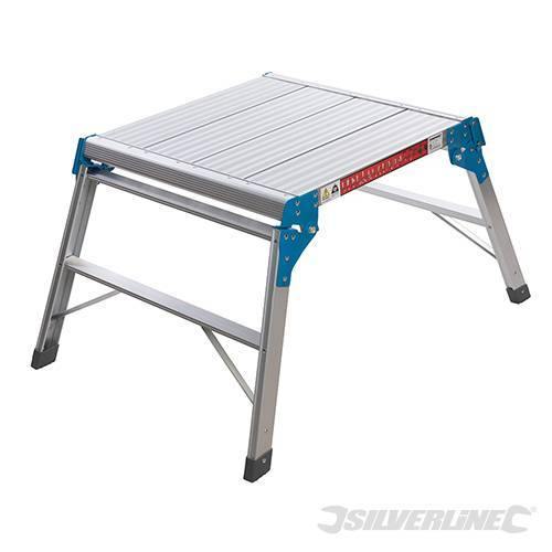 Scala scaletta sgabello quadrato in alluminio Silverline 150kg silverline