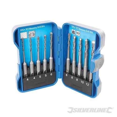 Set di punte per trapano 4-12 mm SDS Plus in TCT Silverline 10 pz Silverline