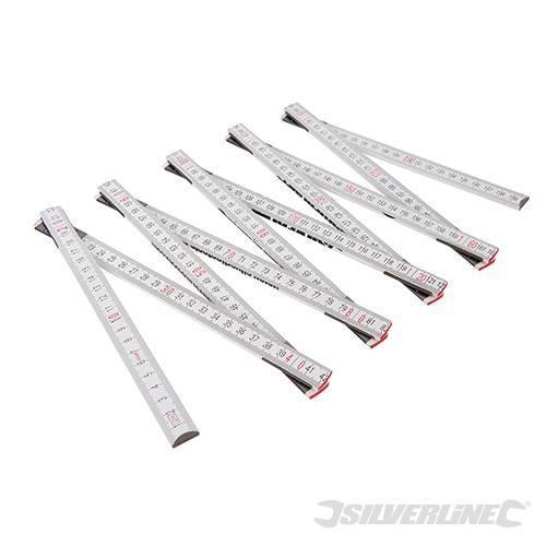 Metro righello misuratore pieghevole in legno duro 1m 2m Silverline Silverline