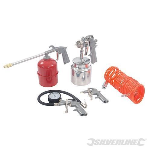 Kit di utensili pneumatici, compressore e accessori 5 p.zi silverline Silverline