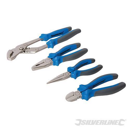 Set Pinze in acciaio cromo Silverline 4 Pz maniglie antiscivolo Offerta Silverline