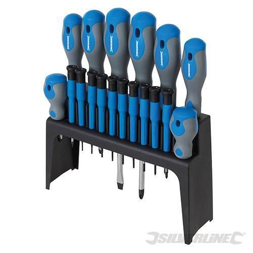 Set di cacciaviti ad impugnatura morbida Silverline 18 pezzi Silverline