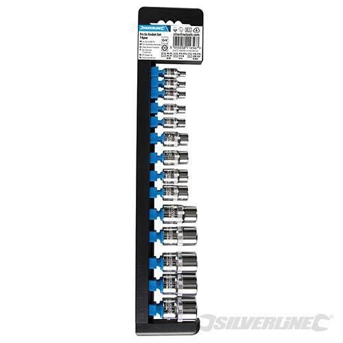Set di bussole chiavi inserti E4-E24 Trx esagonali meccanica 14 pz Silverline Silverline