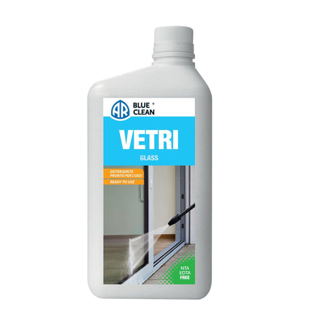 Detergente per Vetri 1L, per Vetri Trasparenti, Riflettenti senza Lasciare Aloni AR Blue Clean