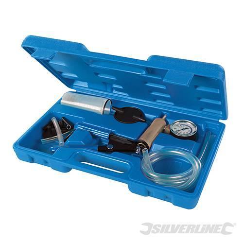 Vacuometro Vacuum Tester ed spurgo Freni Kit 16PCE, Argento Silverline Silverline