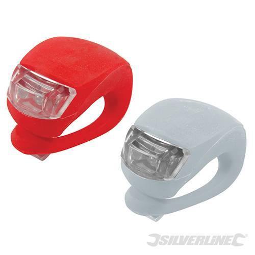 Faretti ad aggancio a LED per biciclette Silverline 2 pezzi Silverline