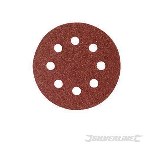 Dischi perforati con fissaggio a strappo da usare con levigatrici rotoorbitali silverline 10 pz Silverline