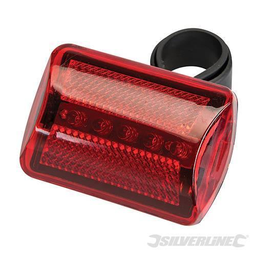 Lampadina torcia da bicicletta a 5 LED rossa e chiara Silverline Silverline