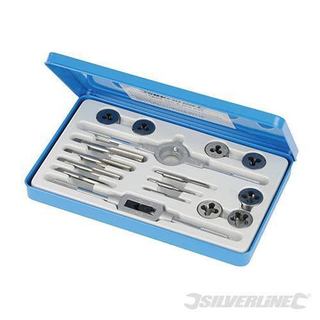 Kit per la filettatura meccanica Silverline 16 pezzi Silverline