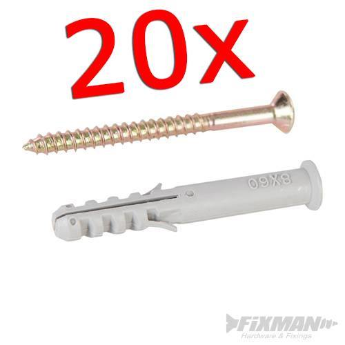 Tasselli in nylon per il fissaggio offerta 20 p.zi Fixman Fixman