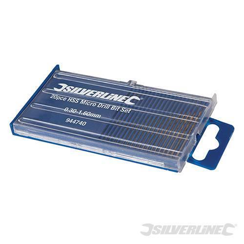 Set micro punte da trapano HSS per mini utensile 20 p.zi ideale per il fai da te Silverline Silverline