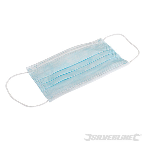 Mascherine usa e getta a tre strati 50 pezzo con lacci per le orecchie silverline Silverline