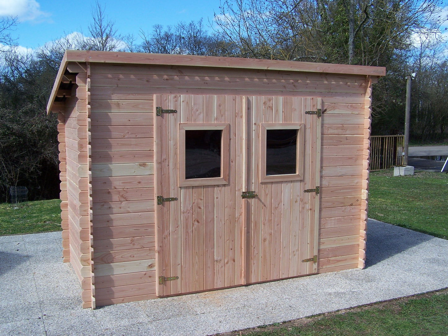 Casetta A Tavole Ad Incastro In Legno Douglas Senza Pavimento 300x165cm DT 3017.02 N Foresta