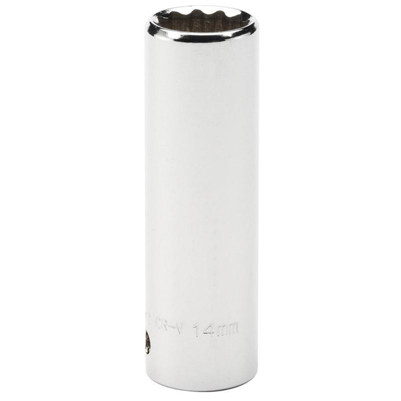 Chiave a bussola lunga 65mm innesto 3/8 12 punte 9 misure acciaio Draper Draper tools