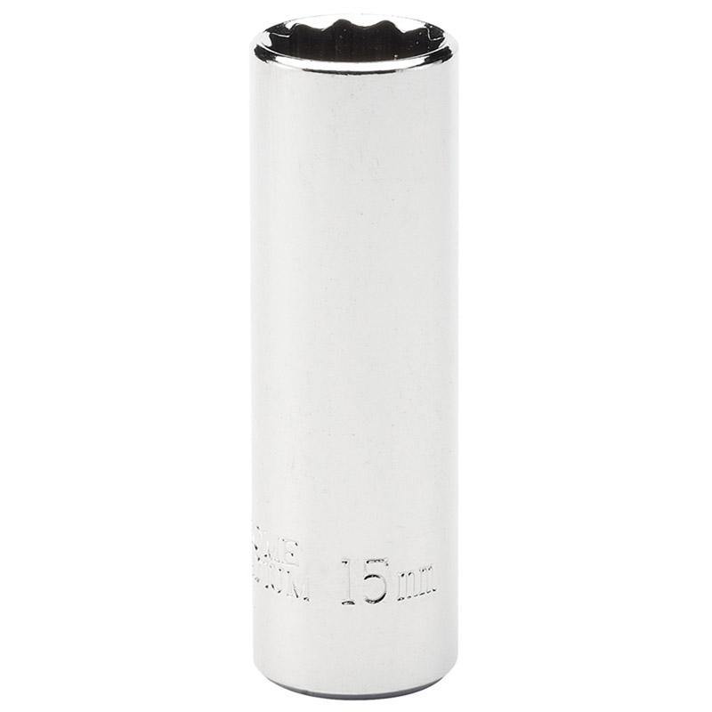 Chiave a bussola lunga 65mm innesto 3/8 12 punte 9 misure acciaio Draper Draper tools