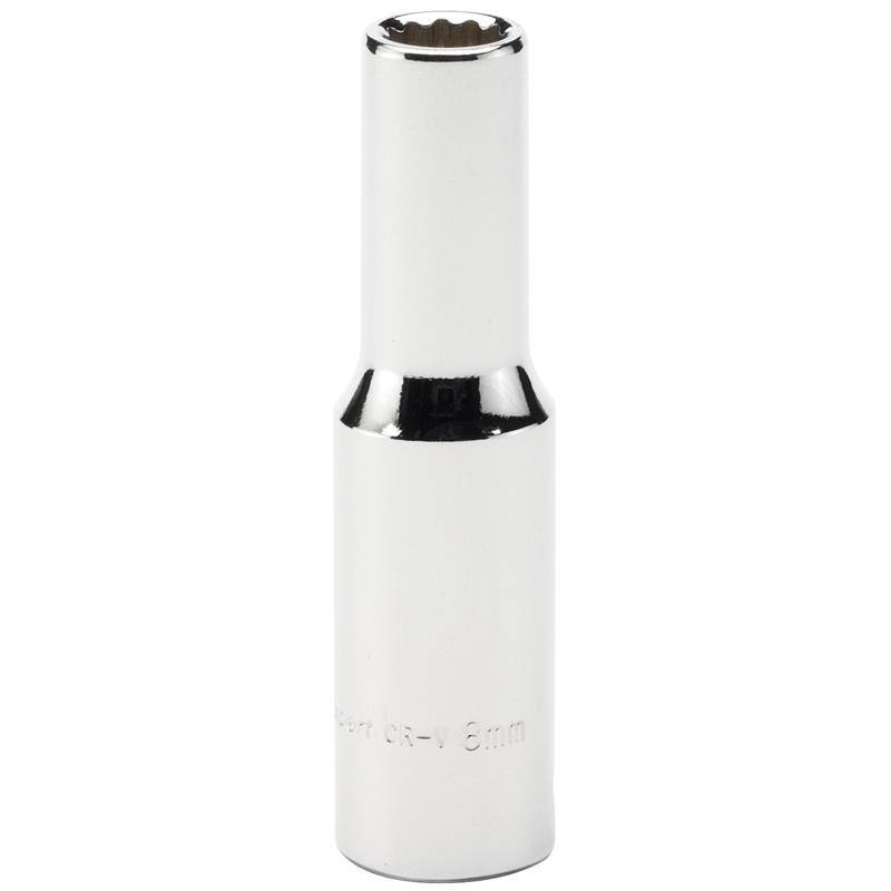 Chiave a bussola lunga 65mm innesto 3/8 12 punte 9 misure acciaio Draper Draper tools