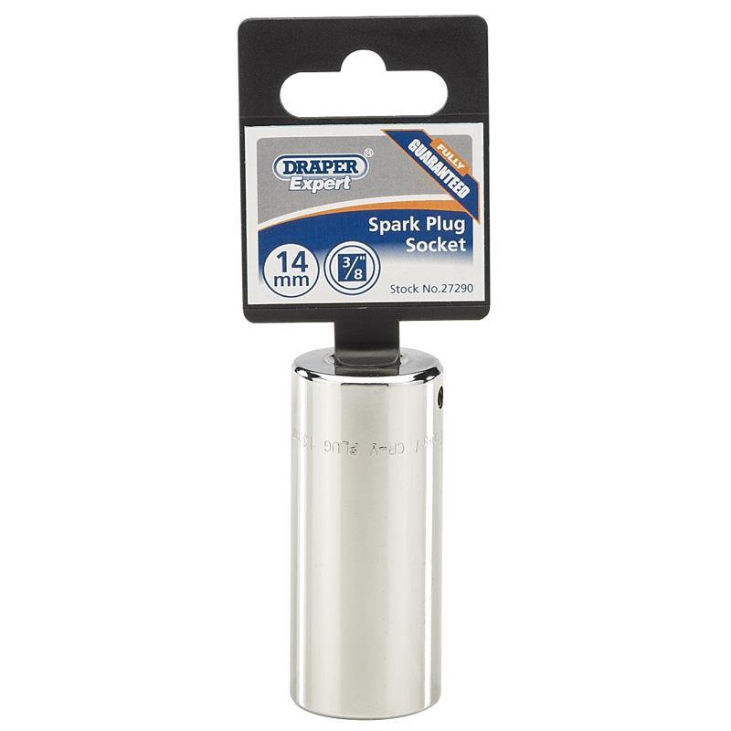 Chiave a bussola per candele 3/8 lunghezza 65mm filettatura 14mm presa 21mm acciaio Draper Draper tools