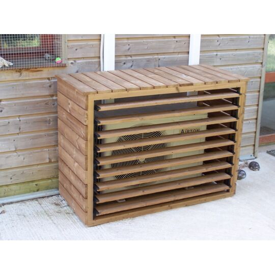 Copri-climatizzatore In Legno Termo-trattato Con Veneziane Mobili 132x85xH147cm Foresta