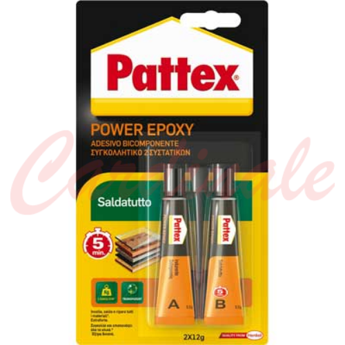 COLLA TRASPARENTE EPOSSIDICA BICOMPONENTE SALDATUTTO PER OGNI MATERIALE, PATTEX pattex