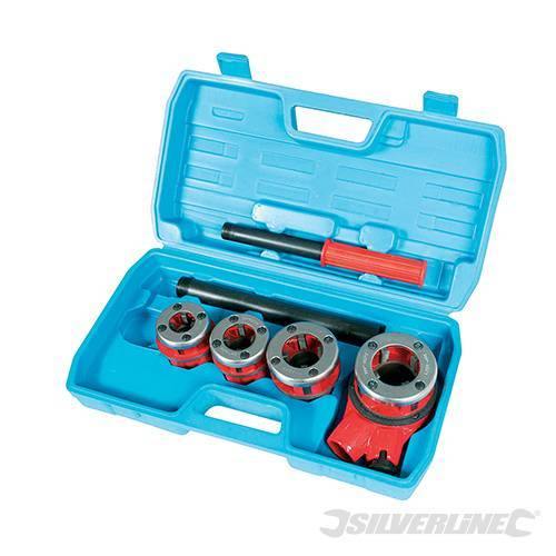 Kit filettatura Silverline per tubi del gas set completo in acciao 1/2, 3/4, 1, 1/4 pollici Prezzo Silverline