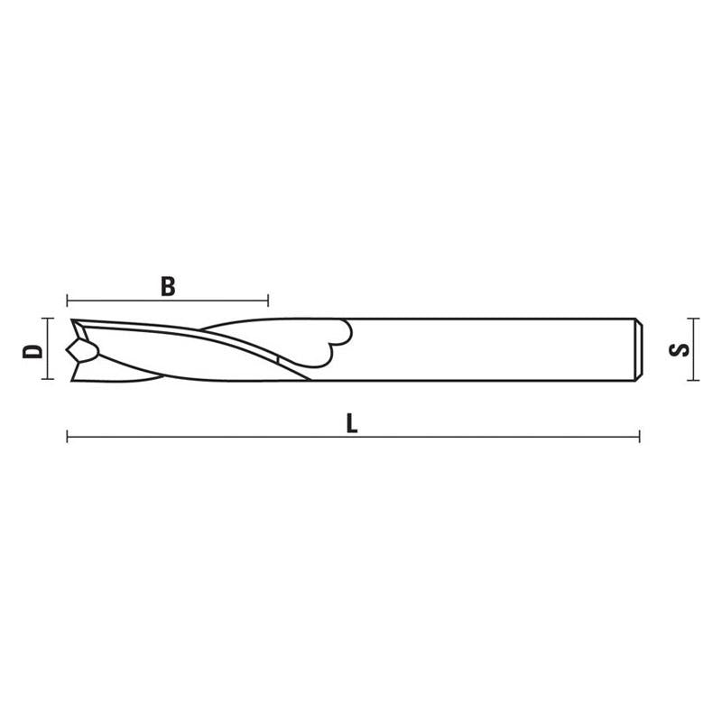 KLEIN FRESE HS A TAGLIENTI ELICOIDALI PER ALLUMINIO Z=2-Z=3 U250 Klein