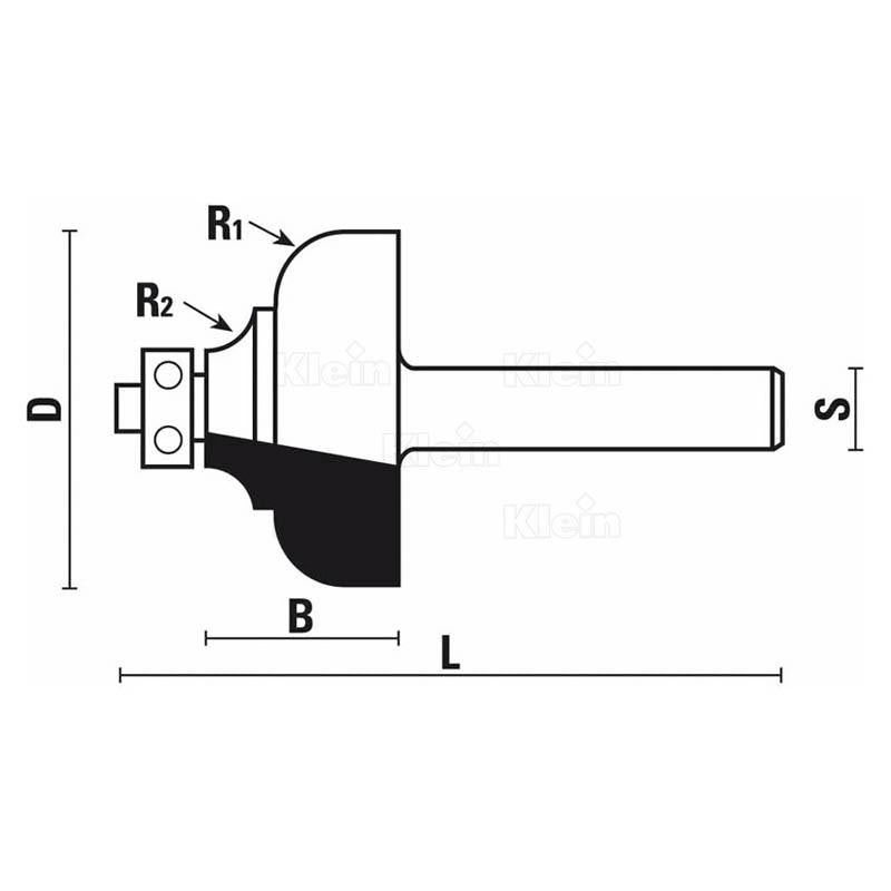 KLEIN FRESE HW A DOPPIO RAGGIO CON CUSCINETTO Z=2 A131 - B131 - C131 Klein