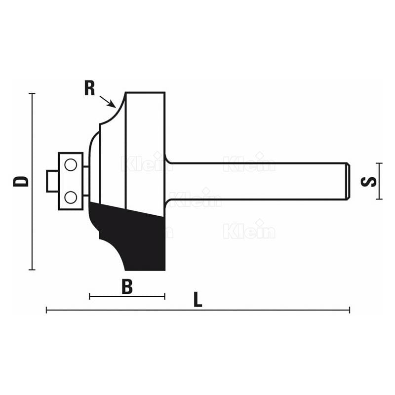 KLEIN FRESE HW A DOPPIO RAGGIO CON CUSCINETTO Z=2 A147 - B147 - C147 Klein