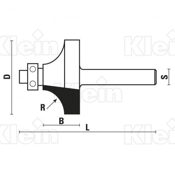 KLEIN FRESE HW A RAGGIO CONCAVO CON CUSCINETTO DELRIN® Z=2 C323 Klein