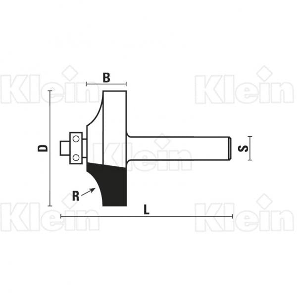 KLEIN FRESE HW A RAGGIO CONCAVO-SCHIACCIATO CON CUSCINETTO Z=2 A143 Klein