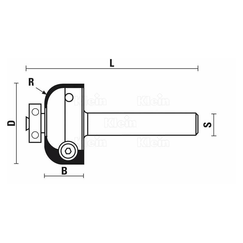 KLEIN FRESE HW A RAGGIO CONVESSO CON CUSCINETTO Z=2 WC125 Klein