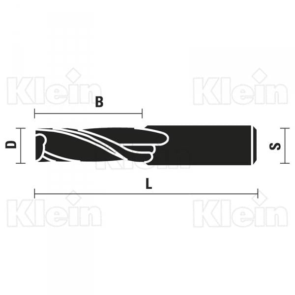 KLEIN FRESE S=1/4” HW INTEGRALE ELICA DESTRA Z=2 T164 Klein
