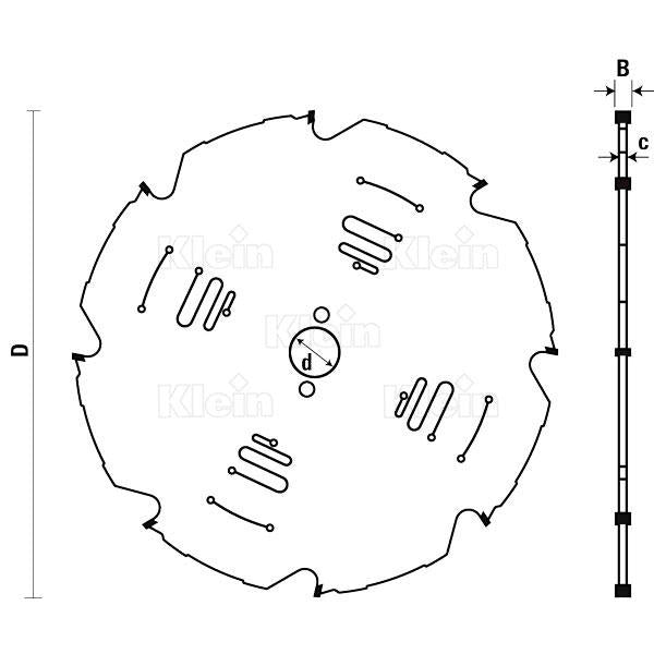 KLEIN LAME CIRCOLARI IN PKD PER TAGLIO MATERIALI ABRASIVI XGE Klein