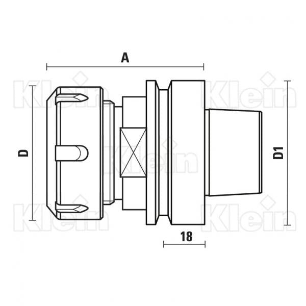 KLEIN PORTAUTENSILI CONO HSK-50F T118 Klein
