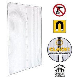 Zanzariera a strisce magnetica 120x240cm bianco/nera Eternal Parquet