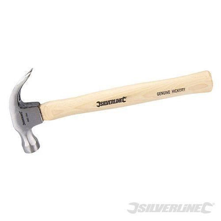 Martello con tirachiodi Silverline per in acciaio e manico in legno di noce 454g Silverline