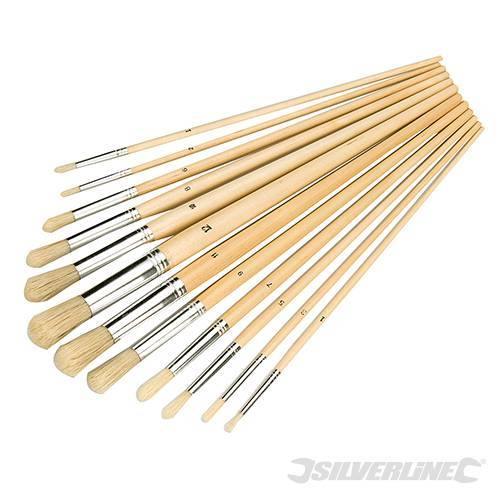 Silverline set 12 pennelli con punta tonda per pittura Prezzo Silverline