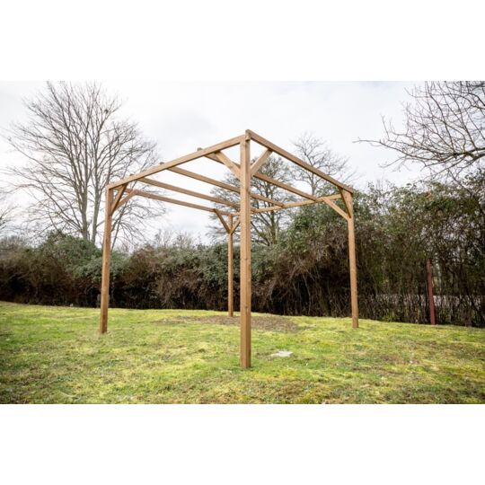 Pergola Scoperta In Legno Trattato Ad Alta Temperatura 296x292cm Foresta