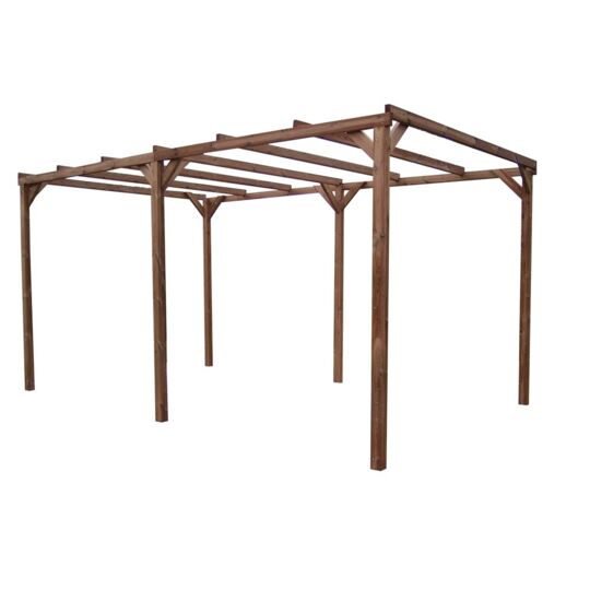 Pergola Scoperta In Legno Trattato Ad Alta Temperatura 296x492xH239cm Foresta