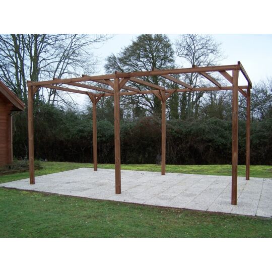 Pergola Scoperta In Legno Trattato Ad Alta Temperatura 296x492xH239cm Foresta