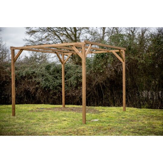 Pergola Scoperta In Legno Trattato Ad Alta Temperatura 296x292cm Foresta