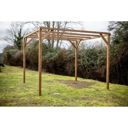 Pergola Scoperta In Legno Trattato Ad Alta Temperatura 296x292cm Foresta