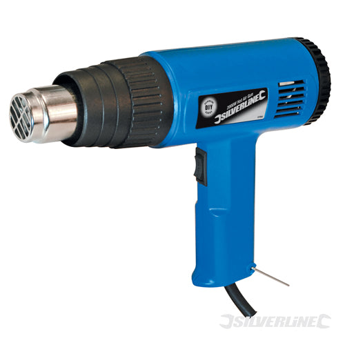 Pistola Silverline ad Aria Calda 2000W fai da te 550ºC accessori Originale Silverline