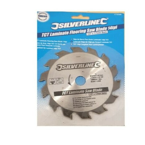 Lama per sega da 14 tpi per parquet laminato in TCT misura 127 x 17 mm silverline Silverline