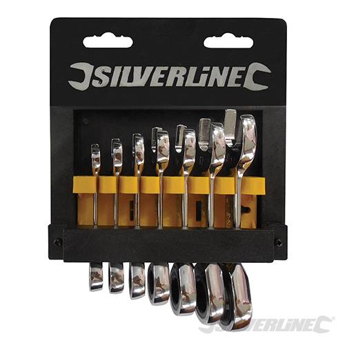 Set Silverline chiavi corte testa taglio croce cricchetto in acciaio 8 a 19 mm Silverline