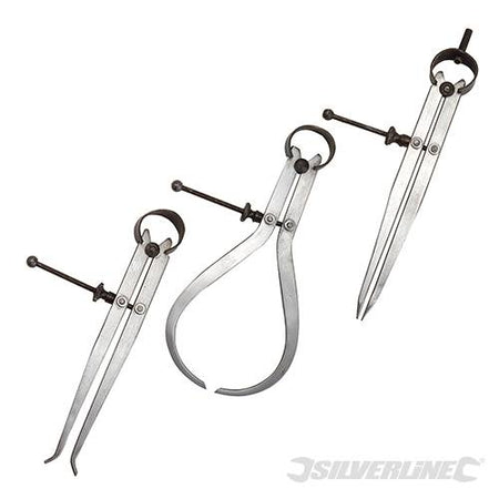 Set di compassi di calibro e spessore 3 p.zi per misurazioni esterne ed interne silverline Silverline