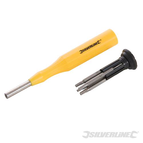 Cacciavite Silverline di precisione con set punte Torx 8PZ in acciaio 120mm offerta Silverline