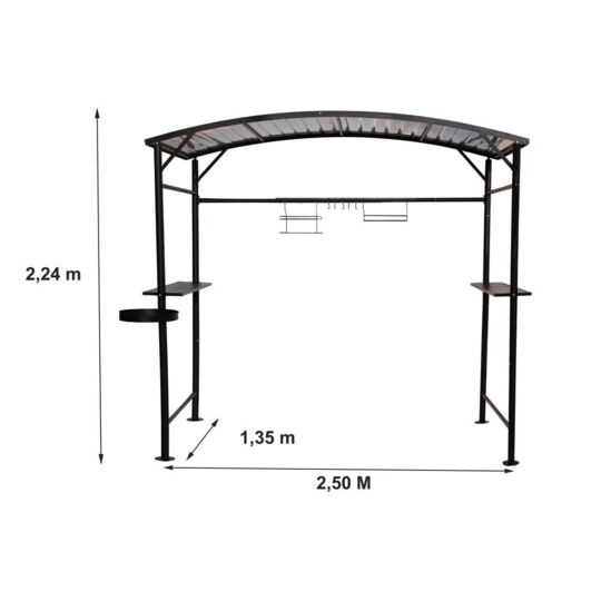 Tettoia In Policarbonato Per Barbecue 167x128x202cm Foresta